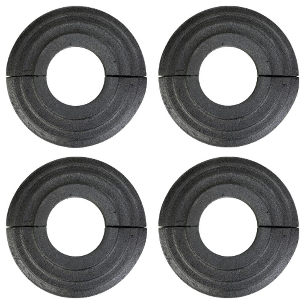 Radiator Flanges Black Aluminum Escutcheon 1 1/4'' ID Pack of 4