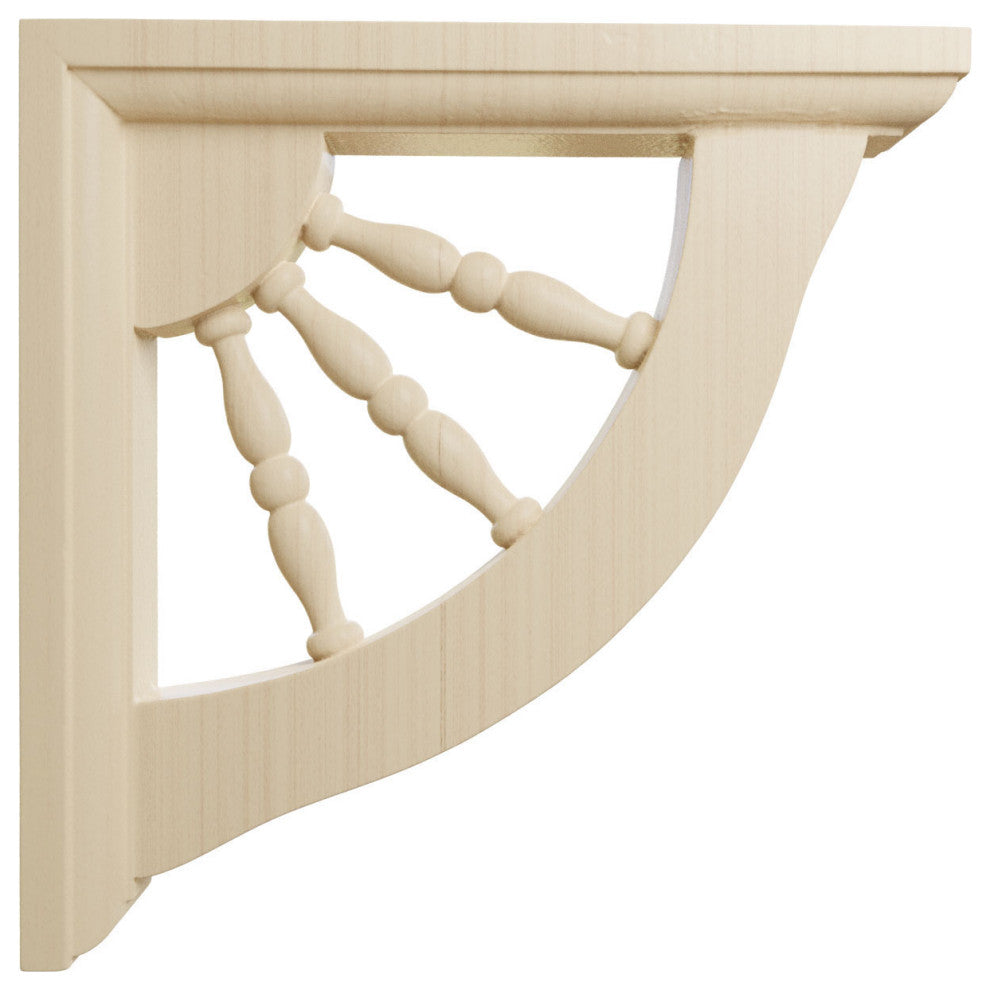 1 1/2"W x 7"D x 7"H Andrea Wagon Wheel Bracket, Rubberwood