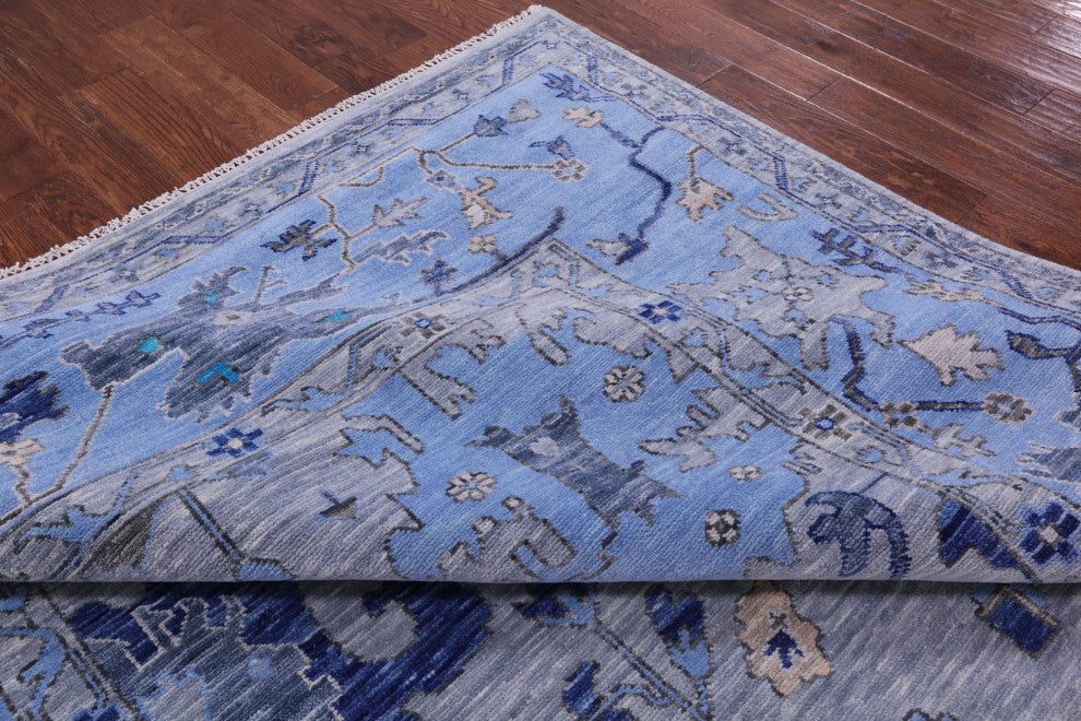 9' 0" X 11' 10" Turkish Oushak Hand-Knotted Wool Rug - Q15841