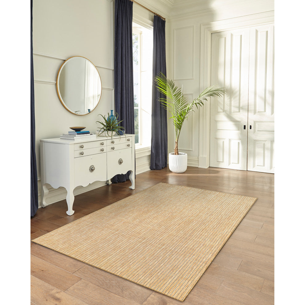 Carmel Texture Stripe Indoor/Outdoor Rug, Sand, 3'3"x4'11"