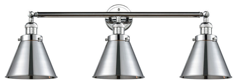 Appalachian 3-Light Bath Vanity-Light, Polished Chrome, Polished Chrome