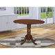 Dublin Round Table With 2 9" Drop Leaves, Mahogany Finish