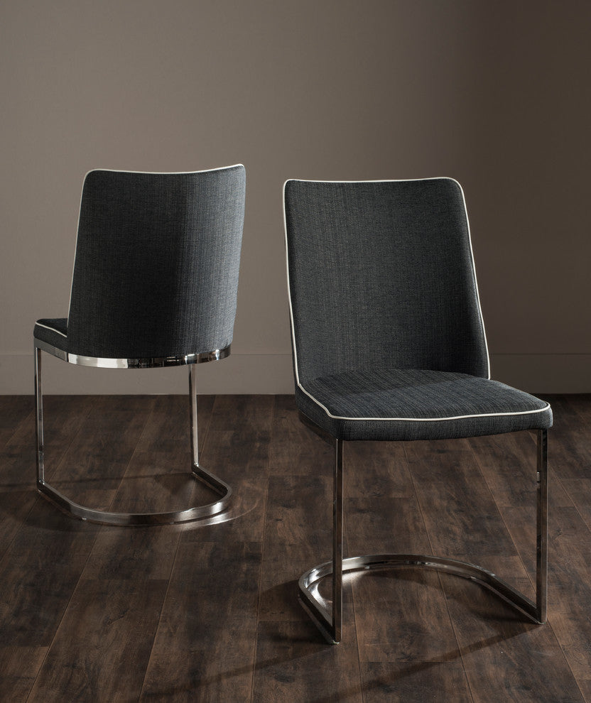Safavieh Parkston Side Chairs, Set of 2, Dark Gray and White