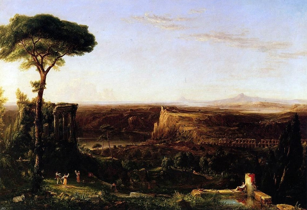 Thomas Cole Italian Scene  Composition, 18"x27" Gallery Wrapped Canvas Print
