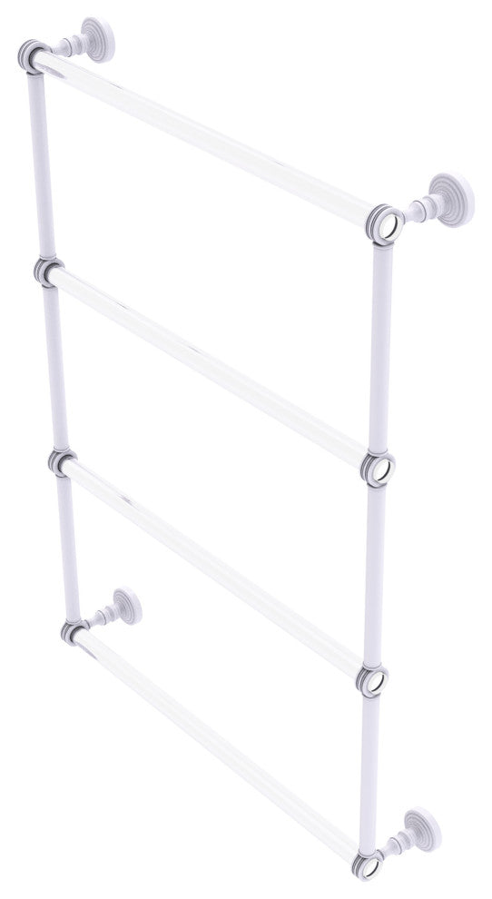 Pacific Grove 4 Tier 24" Ladder Towel Bar with Dotted Accents, Matte White