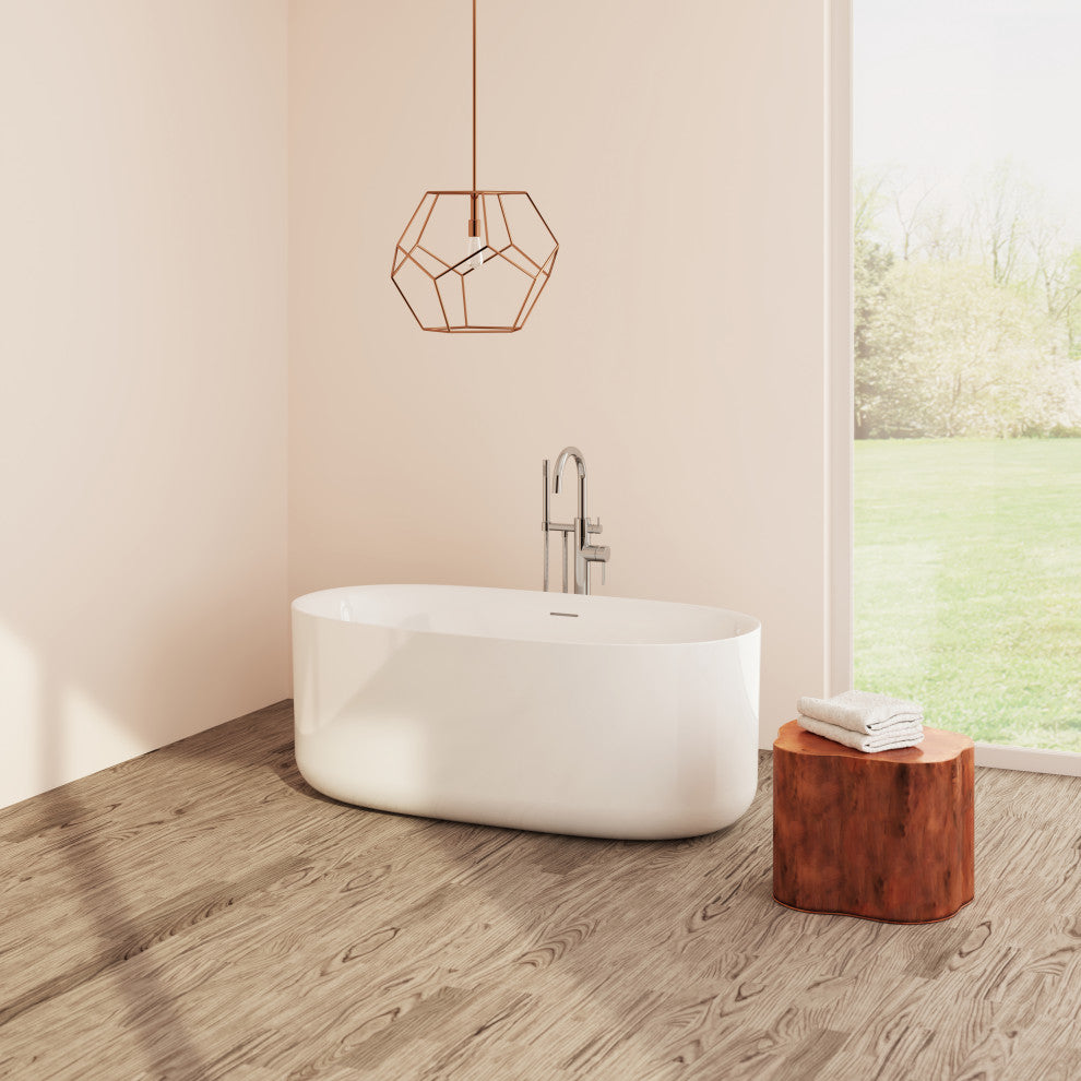 Perlato Spessa 59" Freestanding Soaking Tub, White