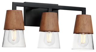 Maxim 21623CL Carpenter 3 Light 20"W Vanity Light - Walnut / Black