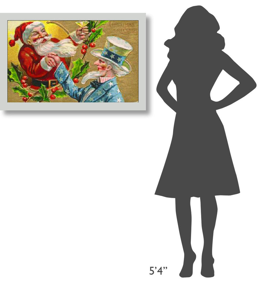 "Santa with Uncle Sam Litho" Canvas by Hollywood Photo Archive, 36x24"