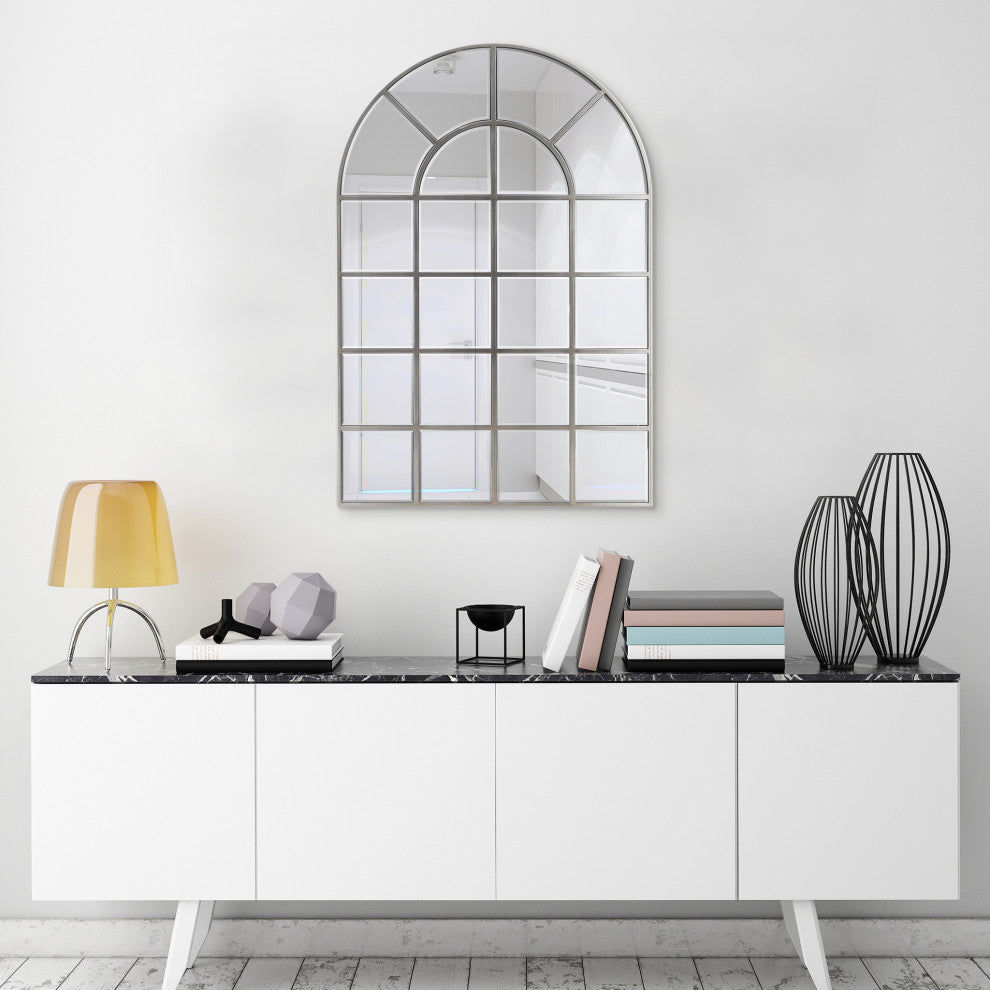 Beveled Arch Window Wall Mirror, 0.25" Beveled Edge, 44"x30" Bathroom Mirror