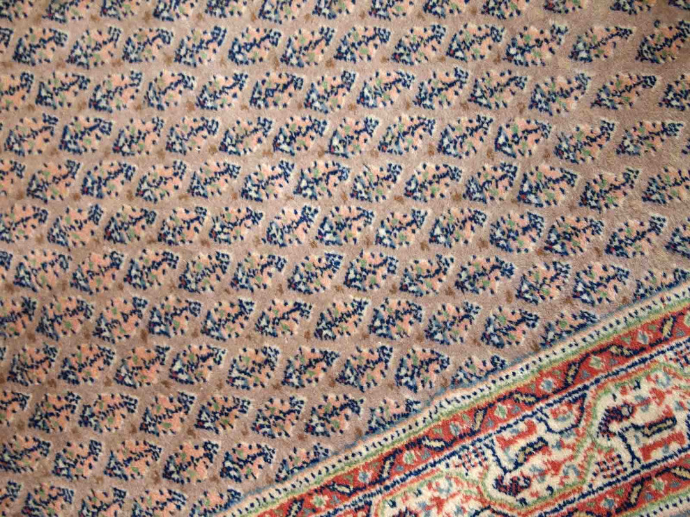 Handmade Vintage Indian Seraband Runner 2.4'x9.8', 74cmx301cm 1970s