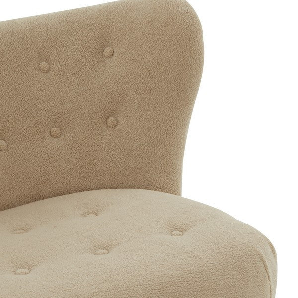 Safavieh Couture Gabriel Modern Wingback Chair Tan / Dark Brown