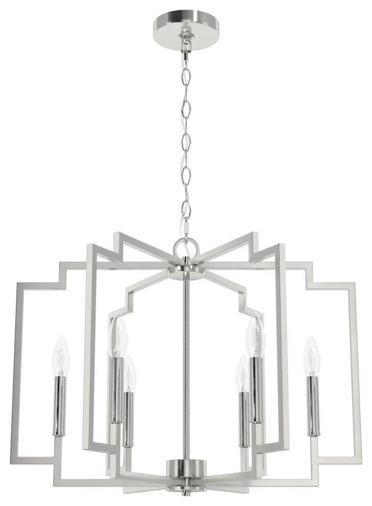 24" Zoanne Brushed Nickel 6-Light Chandelier