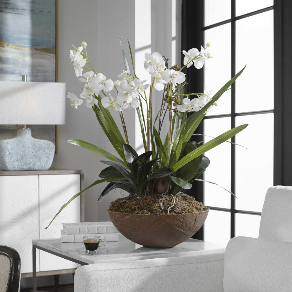 Large White Orchid Faux Floral