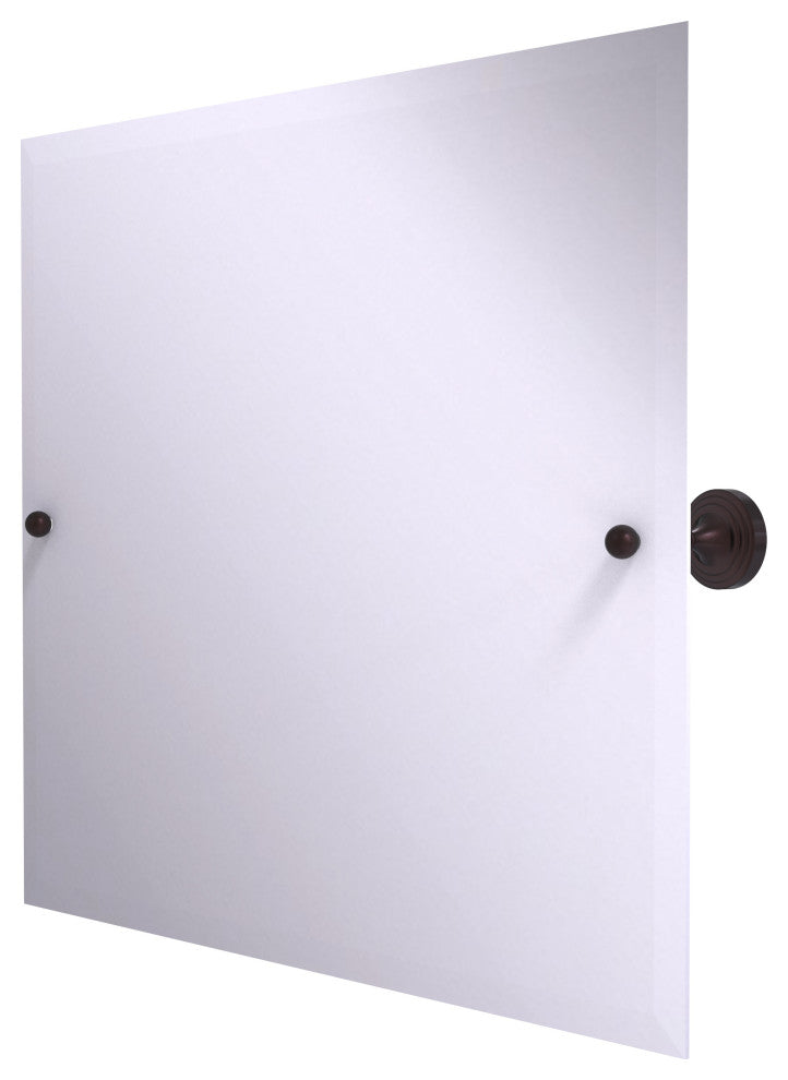 Sag Harbor Frameless Landscape Beveled Edge Tilt Mirror, Antique Bronze