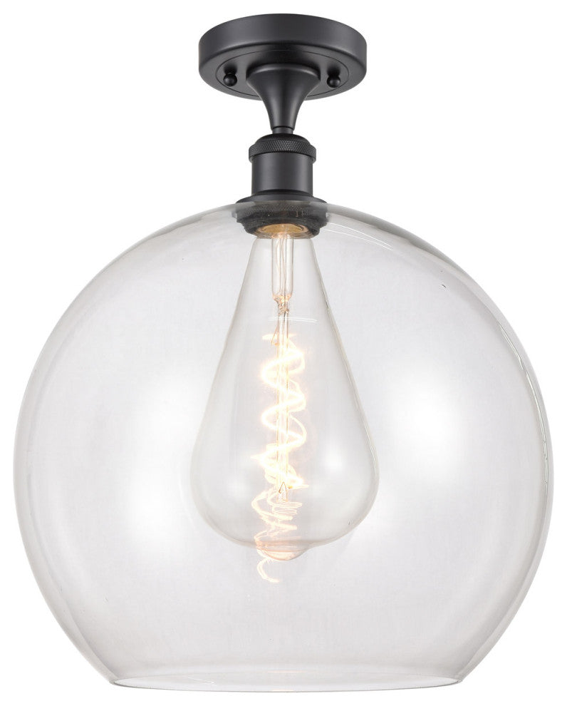 Innovations 516-1C-BK-G122-14-LED 1-Light Semi-Flush Mount, Matte Black
