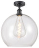 Innovations 516-1C-BK-G122-14-LED 1-Light Semi-Flush Mount, Matte Black
