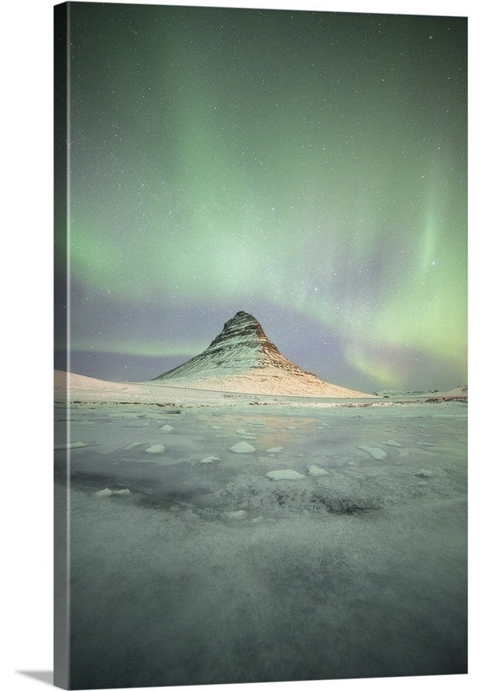 "Kirkjufell Mountain" Wrapped Canvas Art Print, 24"x36"x1.5"