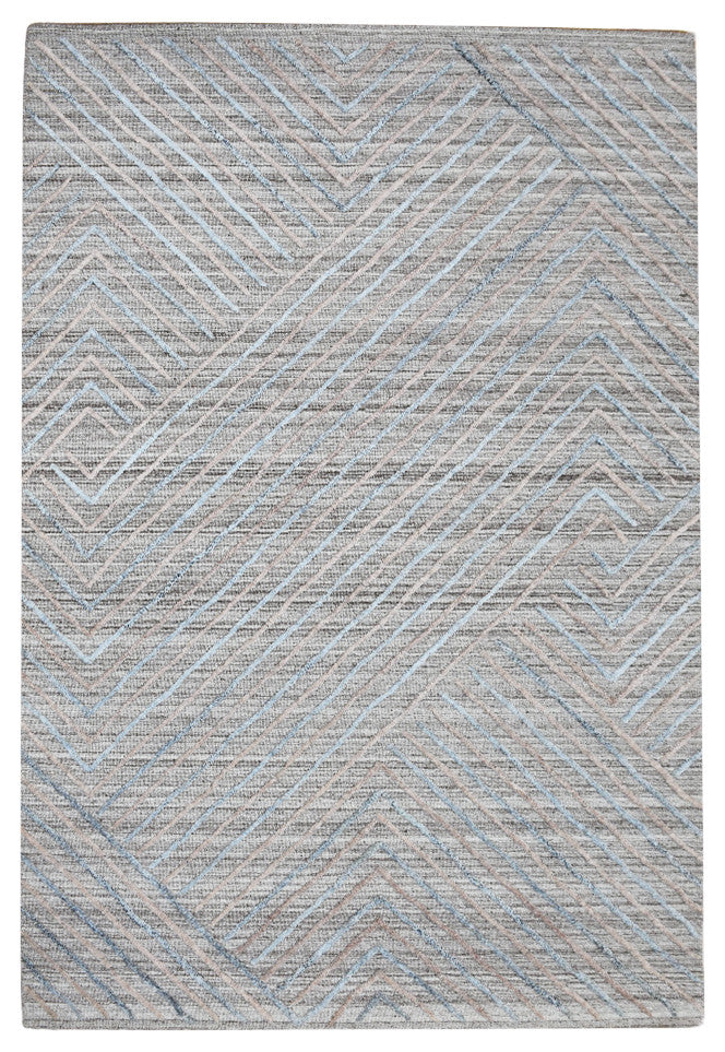 HAND WOVEN FLAT WEAVE KILIM POLYESTER AREA RUGS -Rectangle,Gray,Contemporary