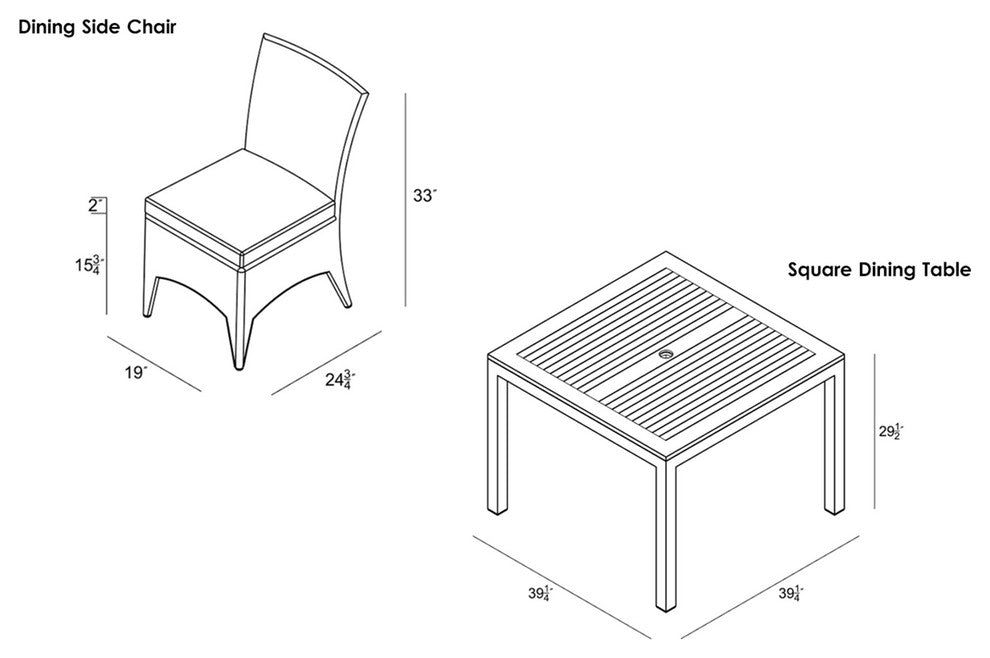 Arbor 5 Piece Dining Set, Canvas Natural