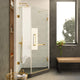 Shower Enclosure Neo Angle Frameless Tempered Glass, Satin Brass, 30" X 30"