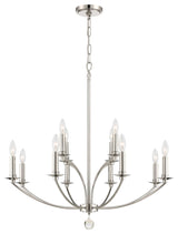 Crystorama Lighting Group MIL-8012 Mila 12 Light 32"W Taper - Polished Nickel