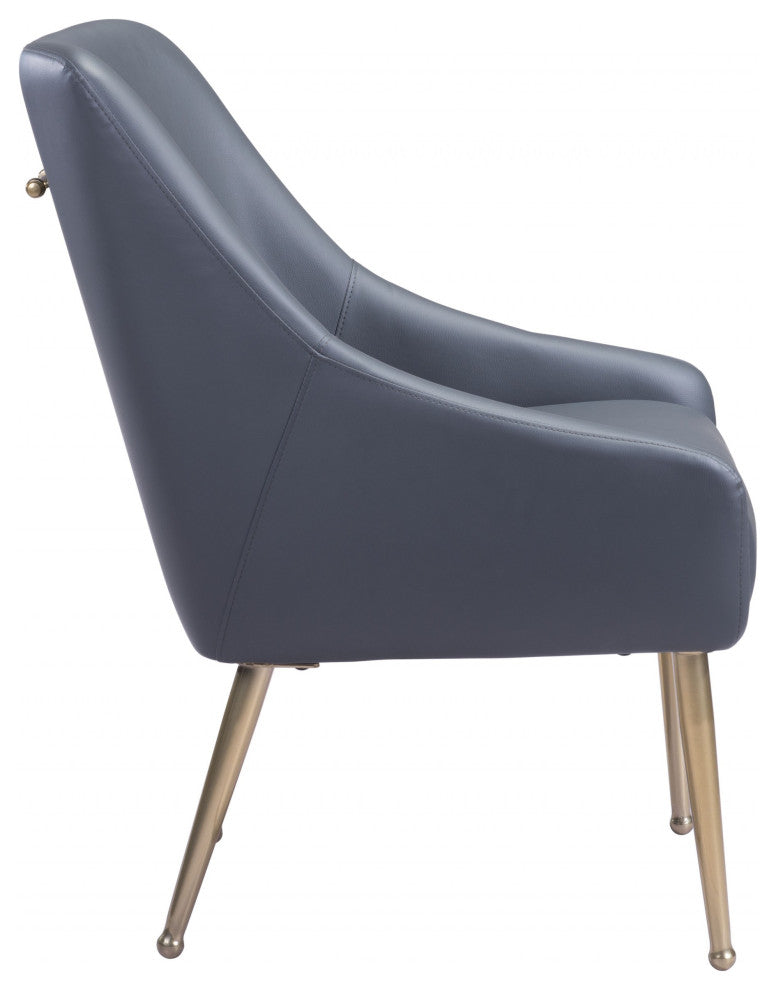 Gold and Gray Faux Leather Comfy Armchair