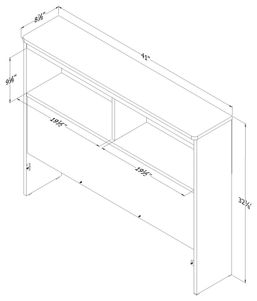 South Shore Libra Twin Bookcase Headboard, 39'', Pure Black