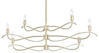 Willow 6-Light Small Chandelier, Modern Brass Finish, Standard Overall Height