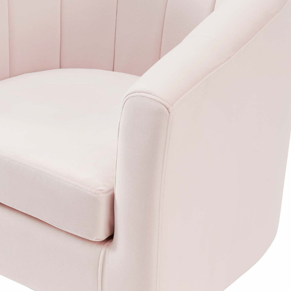 Tufted Armchair Accent Chair, Velvet, Pink, Modern, Living Lounge Hospitality