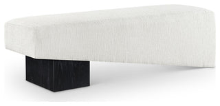 Alora Upholstered Bench, Cream, Black Finish