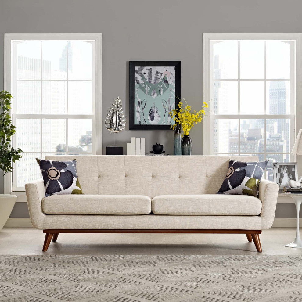 Engage Upholstered Fabric Sofa - Beige