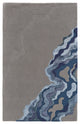 Weave & Wander Arwyn Modern Wool Rug, Gray/Blue, 5'x8'