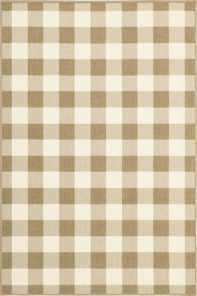 Oriental Weavers Marina Tan/ Ivory Geometric Indoor/Outdoor Rug 8'6"X13'