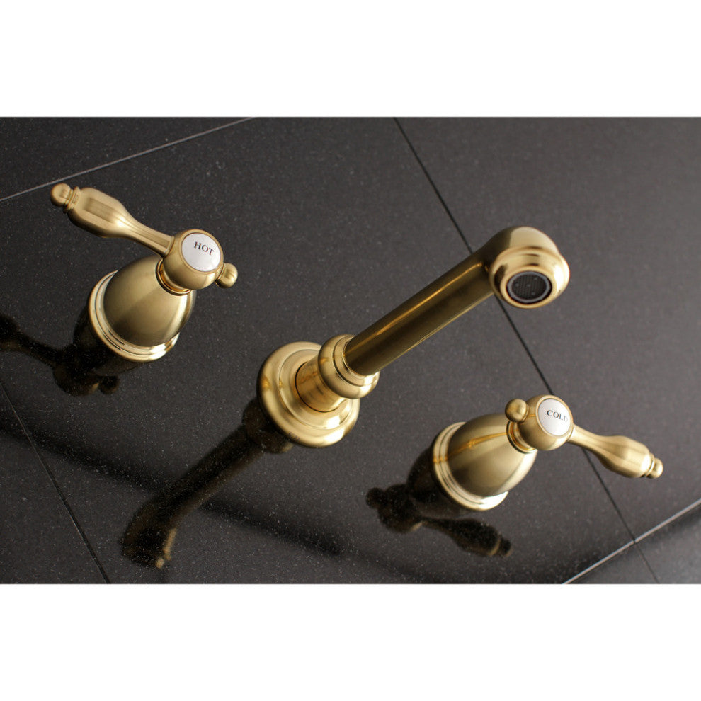 KS7027TAL Two-Handle Wall Mount Tub Faucet, Brushed Brass
