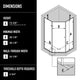 VIGO Verona Frameless Hinged Neo-Angle Shower Enclosure, Brushed Nickel, 38" D X 38" W, Without Base