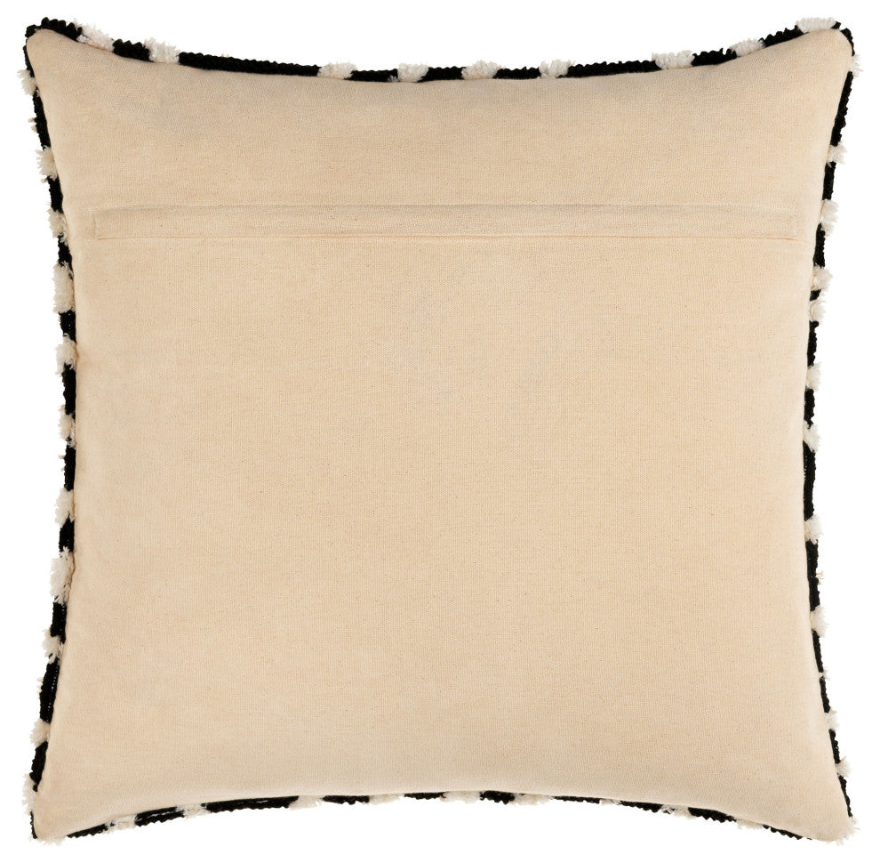 Surya Sheldon Pillow Cover 18"H X 18"W Black