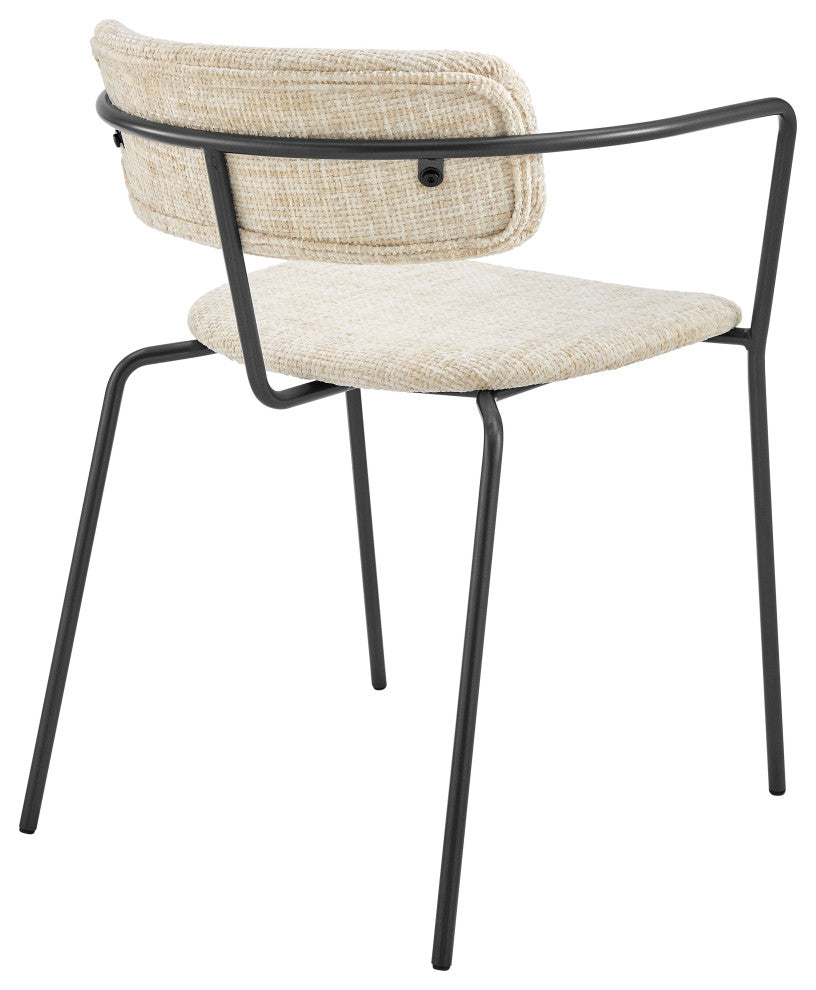 Alivia Fabric Dining Side Arm Chair,, Set of 2, Allure Cream