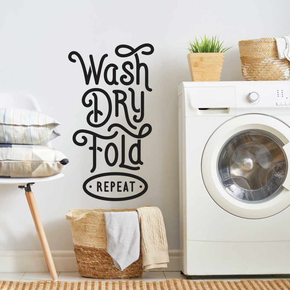 Black Wash Dry Fold Repeat Wall Decals