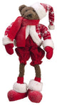 Table Top Shelf Sitting Knit Suit Brown Bear Winter Christmas Figure, 17"