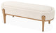 Camellia Field Accent Bench, Linen/Antique Gold