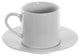 Classic White Demi Can Cup and Saucer, Set of 6