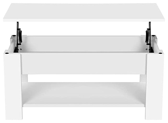 Lift Top Coffee Table with Hidden Storage Compartment and Storage Shelf