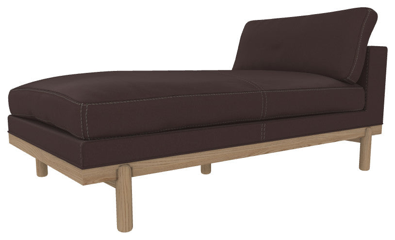Cantor Leather Chaise, Finish: Dove, Leather: Chia