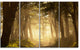 Deep Jungle with Foggy Sunlight, Landscape Canvas Art, 48"x28", 4 Panels