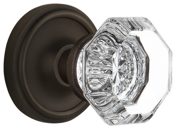 Classic Rosette Privacy Waldorf Knob, Oil-Rubbed Bronze