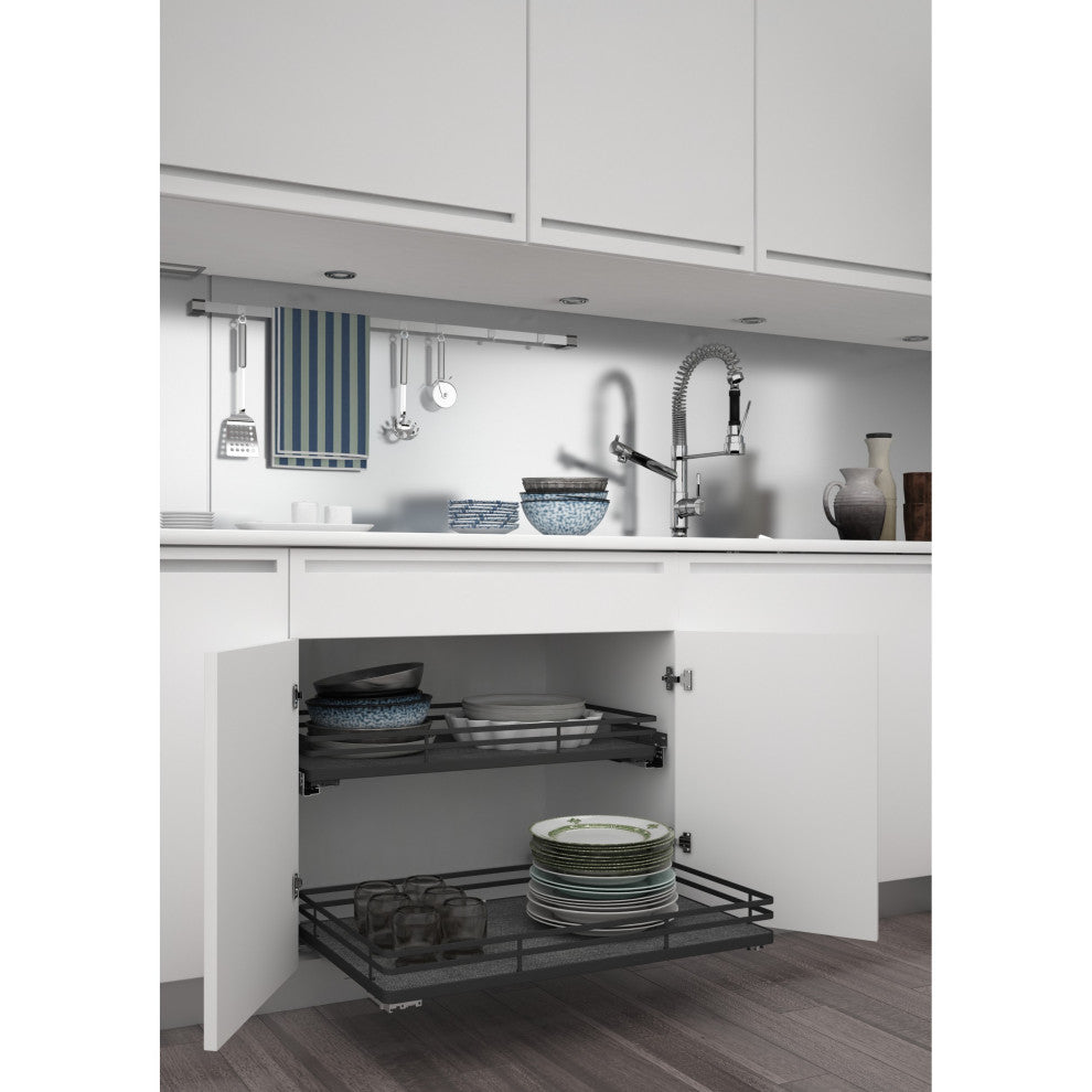 Solid Surface Pull Out Organizer Shelf With Soft Close