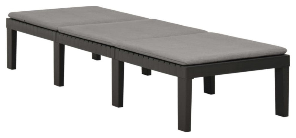 Vidaxl Sun Lounger With Cushion Plastic Anthracite