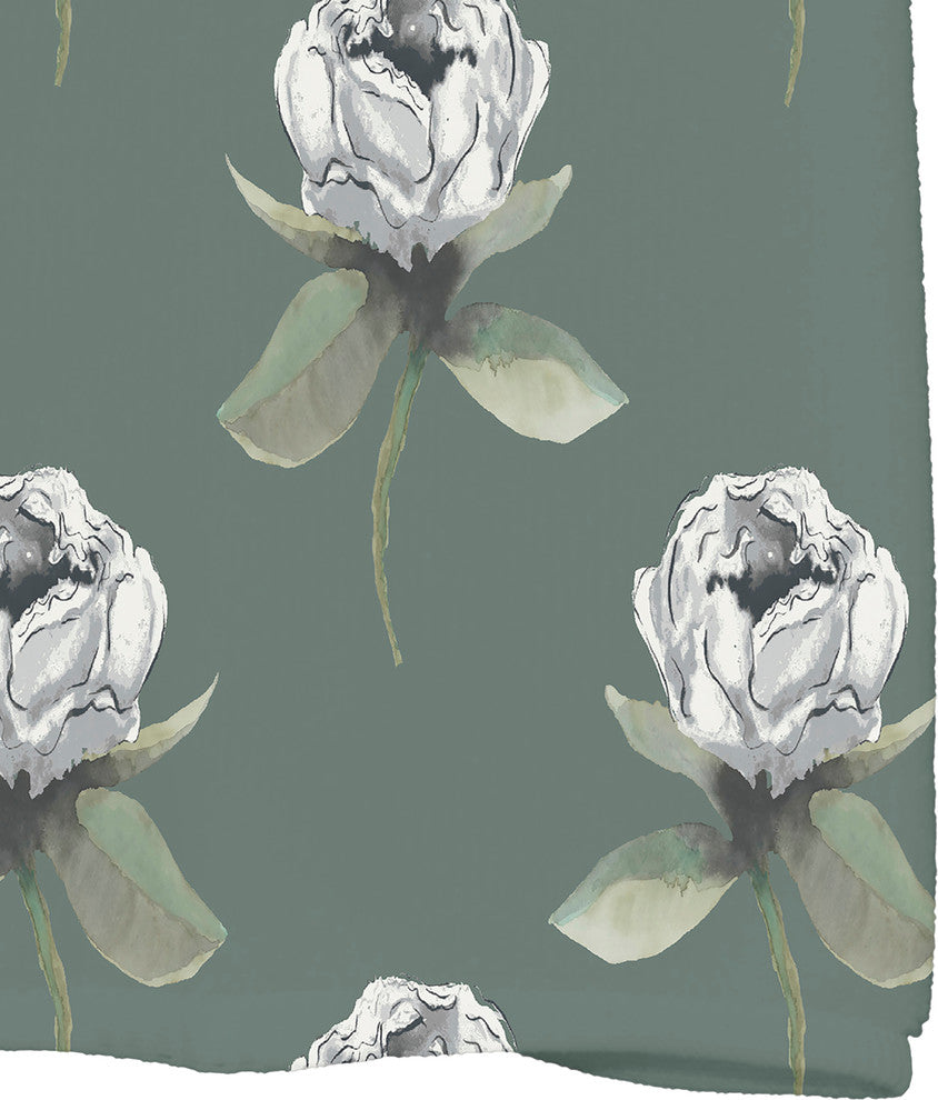 Floral Bunch 18"x30" Green Floral Print Kitchen Towel