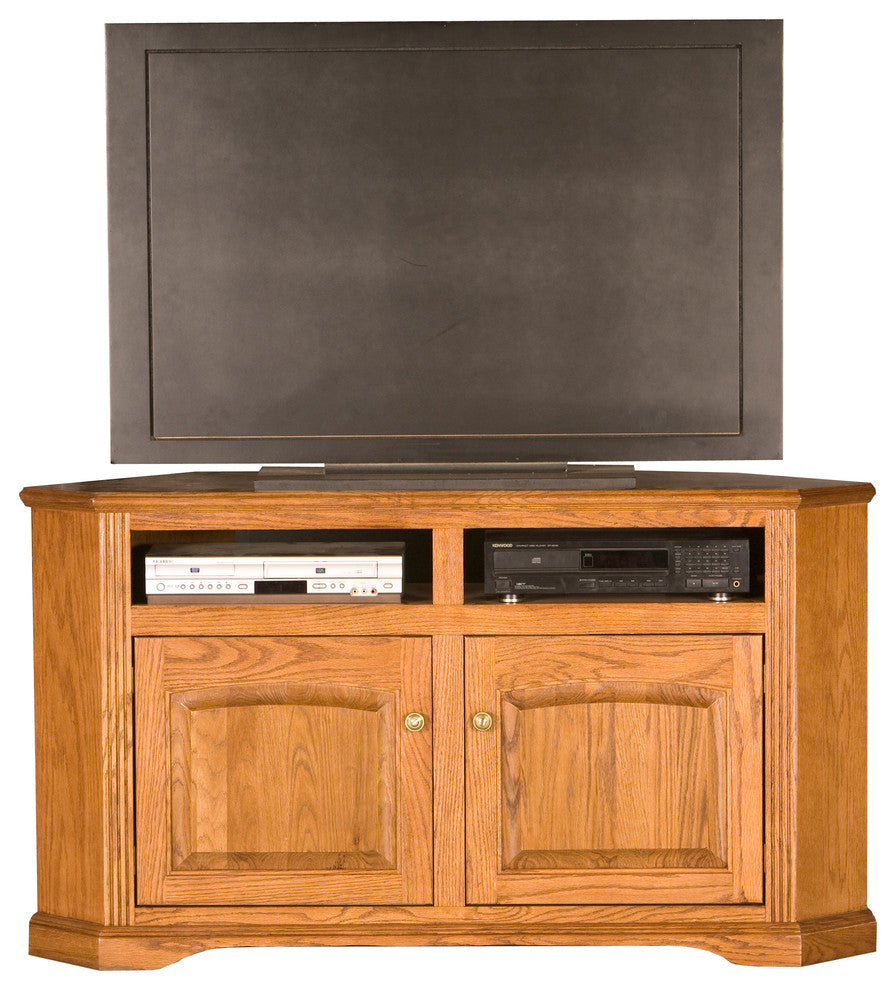 56" Oak Ridge Corner Entertainment Console, Gold Oak