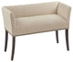 Maklaine Transitional Solid Wood and Fabric Upholstered Accent Bench in Cream